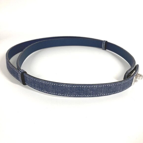 HERMES H010777UKAA Kelly Jean 18 Belt belt Denim / Leather blue Unused